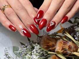 王道★クリスマスレッドネイル