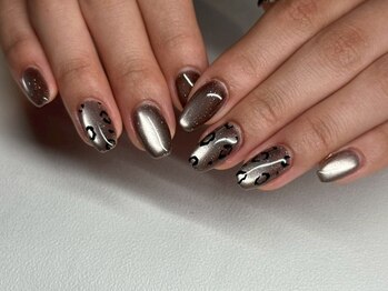 マックスビューティーネイル(MAX BEAUTY nail)/マグネット×レオパード