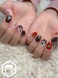 バレンタインネイル