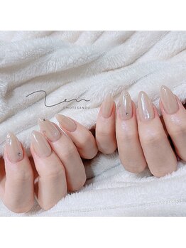 禅 表参道(Zen)/シンプルホワイトミラーネイル