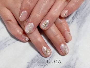 ネイルアトリエルカ(nail atelier LUCA)/W-5 リボンブライダルネイル