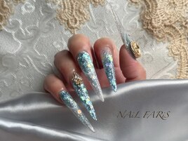 水色ホログラムグラデーション