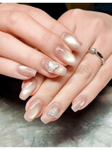 ヒットヘッドネイル(HIT HEAD NAIL)/マグネットネイル×リボン