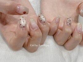 ちゅるんとハートドットネイル