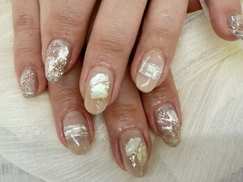 ディーネイル 四条烏丸(D-nail)/【春井】ミラーキラキラネイル