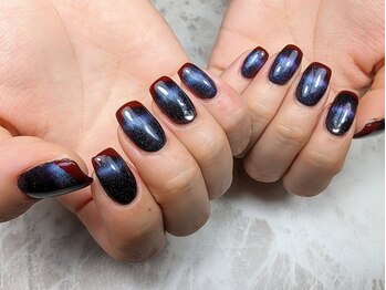 チモカネイル(CHIMOKA NAIL)/マグネット&フレンチ¥9500
