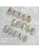 プライベートブライティ(Brighty)/春夏　シンプルニュアンスネイル