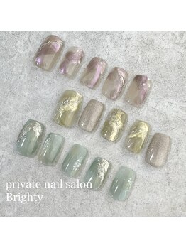 プライベートブライティ(Brighty)/春夏　シンプルニュアンスネイル