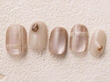アイネイルズ 渋谷店(I nails)/マグネットチェックブラウン