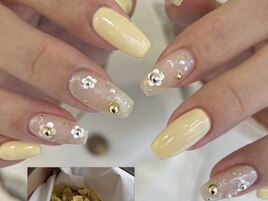 バターイエロー お花 ホログラム