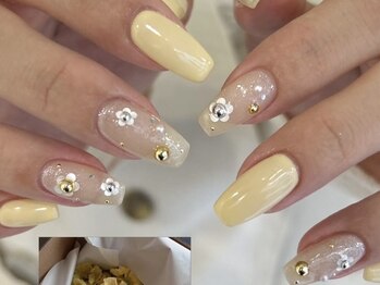 バターイエロー お花 ホログラム