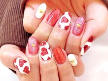 ライトウェーブ 長野駅前店/ピンクハートのキラキラネイル♪