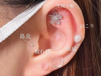 ネイルサロンアンドスクール ミュー(Nail Salon & school mieux)/巷で大バズり！耳つぼジュエリー