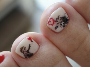 ネイル アトリエ コモード(nail atelier Comodo)/絵画ネイル [バンクシー]