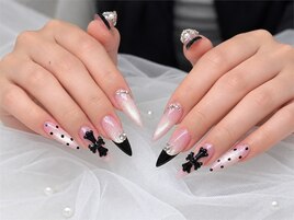 黒フレンチリボンドット