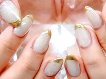 ネイルサロン シェル(Nail Salon SHELL)/マグネット×ミラーフレンチ
