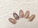 【定額】チェックネイル 黄色