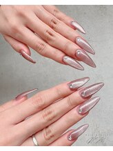 クリーム(Nail Atelier CREAM)/フラッシュマグ+長さだし10本