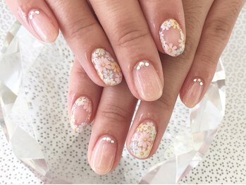 ラリュールネイル(L'Allure nail)/ブライダル花ネイルRich￥8200