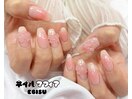 春ネイル/チークネイル/リボン