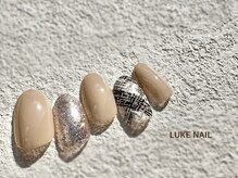 ルークネイル 恵比寿店(LUKE NAIL)/紗々チェックネイル　冬春