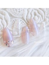 たゆ ネイル(たゆnail)/フィルイン偏光ピンクネイル