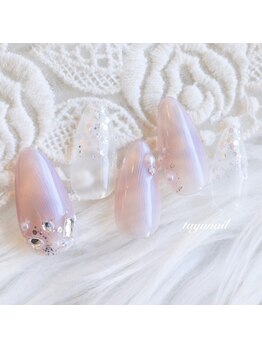 フィルイン偏光ピンクネイル