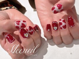 バレンタインネイル