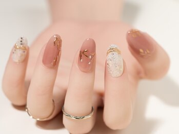 ヴァンネイル(VINGT NAIL nail&eye beauty)/大人ピンクミラーネイル
