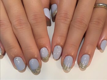 エムスラッシュ ネイル たまプラーザ(M.SLASH)/ラメフレンチネイル