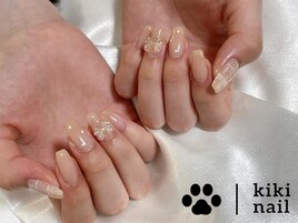 お花ネイル/チェックネイル