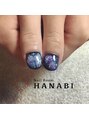 ネイルルーム ハナビ(NailRoomHANABI)&nbsp;ギャラクシーネイルにフラットアートの羽を描きました
