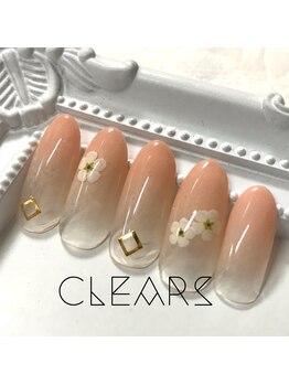 ビューティーネイルサロン クリアーズ(Clears)/ベージュカラーお花ネイル