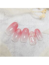 グラデーションと桜