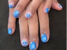 エムスラッシュ ネイル たまプラーザ(M.SLASH)/ブルーチェックネイル