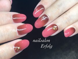 シックな逆グラデーション秋nail