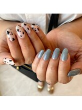 ハレトキネイル(haretoki nail)/ダルメシアン柄ネイル