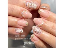 ジェルメ(germer)/冬にぴったりツイードネイル！