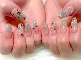 シルバーラメグラ/星/キラキラ