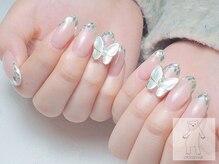 オトナネイル(otona nail)/ガラスフレンチバタフライネイル