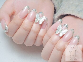 オトナネイル(otona nail)/ガラスフレンチバタフライネイル
