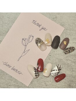 バレンタインネイル