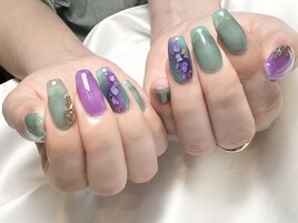 green×purple×shell×ring～