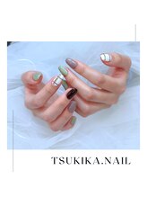 ツキカドットネイル(tsukika.nail)/抹茶ラテ