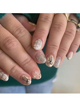 プリュネ(Prune)/シルバー/リボン/ミラー