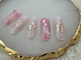 桜ネイル　春ネイル　ピンク