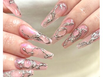 ベーシック 町田本店(Basic)の写真/チップ長さだしですらりと美しい指先へ♪長さだし＋デザインアートコース¥13000☆周りと差をつけるデザイン