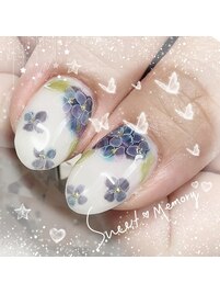 梅雨ネイル紫陽花