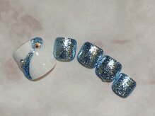 ルームヘアネイル 曙橋店(Room hair nail)/水色ラメフットネイル