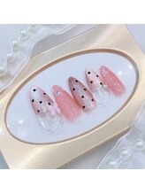 ネイルポット(Nail Pot)/ドット　リボン　ワンホンネイル